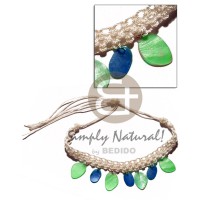 Macrame choker dangling multicolored