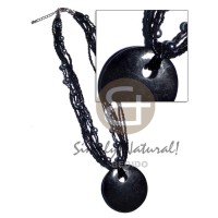 6 rows black glass beads