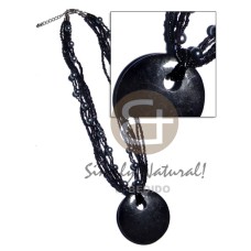 6 rows black glass beads