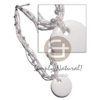 6 rows white glass beads