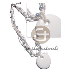 6 rows white glass beads