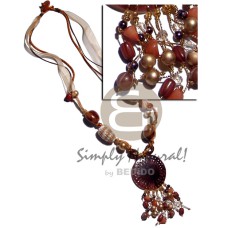 Wrapped wood beads rubber seeds