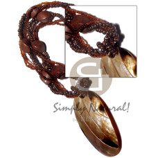 4 layers intertwined brown glass