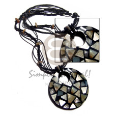 60mm round mop chips inlaid