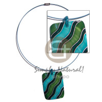 Coated blue cable wire neckline