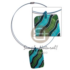 Coated blue cable wire neckline