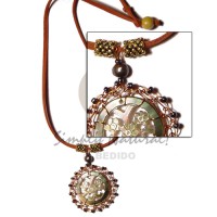 Carved blacklip shell brass