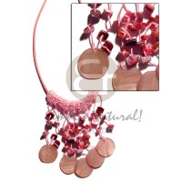 Spaghetti choker dangling pink