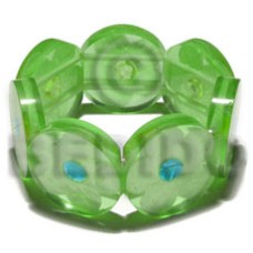 30mm round lime green clear