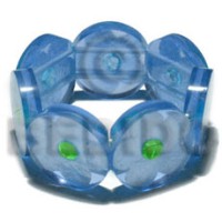 30mm round aqua blue clear