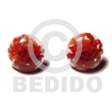 Red corals. button earrings