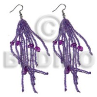 Dangling lavender glass beads