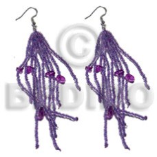 Dangling lavender glass beads