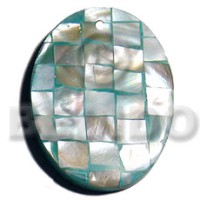 45mm oval aqua green hammershell