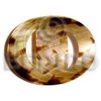 Oval blacklip tiger buckle 84mmx69mm