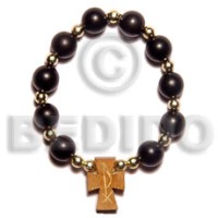 Black buri seeds wood beads rosary