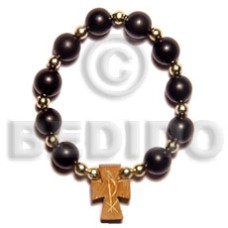 Black buri seeds wood beads rosary
