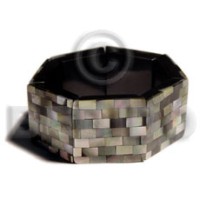 Mosaic blacklip elastic bangle