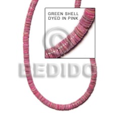 Green shell heishi dyed