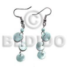 Dangling triple 10mm aqua blue
