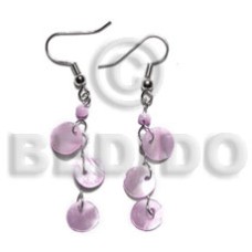 Dangling triple 10mm pastel pink