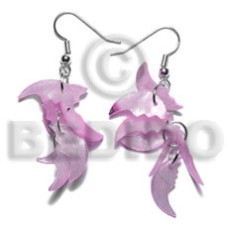 Dangling 17mmx8mm pastel pink hammershell