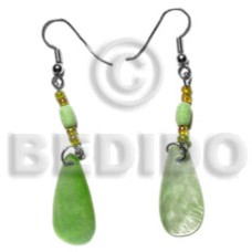 Dangling 25mmx10mm pastel green hammershell