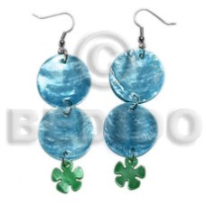 Dangling double round 25mm blue