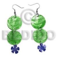 Dangling double round 25mm green