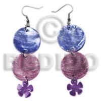 Dangling double round 25mm blue wine