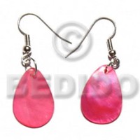 Dangling teardrop pink hammershell 20mmx15mm