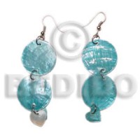 Dangling double round 25mm aqua