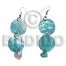 Dangling double round 25mm aqua
