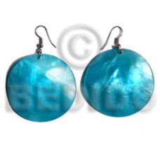 Dangling 30mm aqua blue round