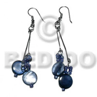 Dangling laminated 10mm round blue