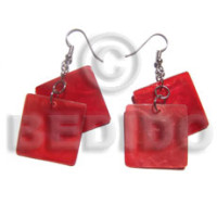 Dangling square 30mm laminated red