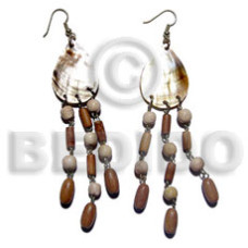 Dangling 25mmx22mm teardrop brownlip