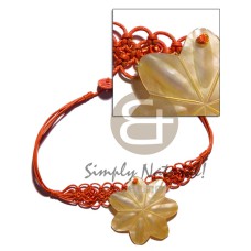 Orange wax cord macrame choker