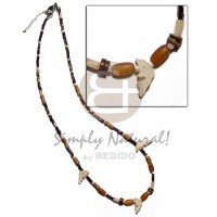 Glass horn wood beads combination