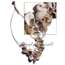 Assorted seashells on abaca string