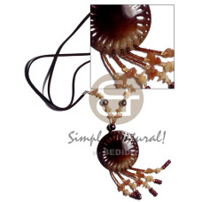 Tassled round 55mm blacktab pendant