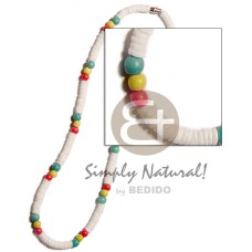 White clam heishi red yellogreen