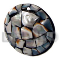 45mm round laminated cowrie tiger