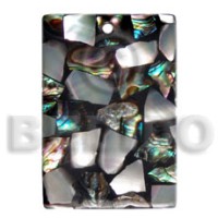 45mmx30mm laminated paua kabibe chips shell