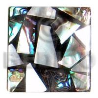 Flat square black resin