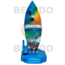 18.5inx3 14inx3.4in handpainted wood removable surfboard