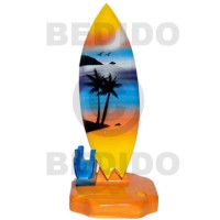 18.5inx3 14inx3.4in handpainted wood removable surfboard