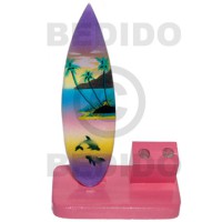 6inx3.5inx2.8in handpainted wood surfboard double