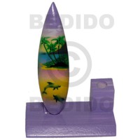 4inx3inx1.5in handpainted wood surfboard single