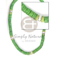 7-8mm coconut heishi in green